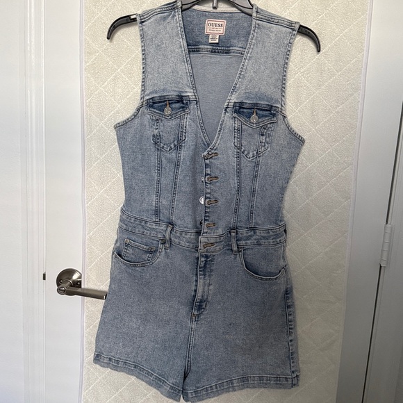 Guess Pants - GUESS Light Wash Denim Romper - One Piece